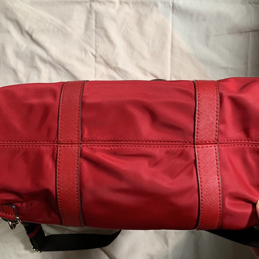 Henri Bendel Jetsetter Large Convertible Canvas Brilliant Red Backpack - Picture 6 of 10